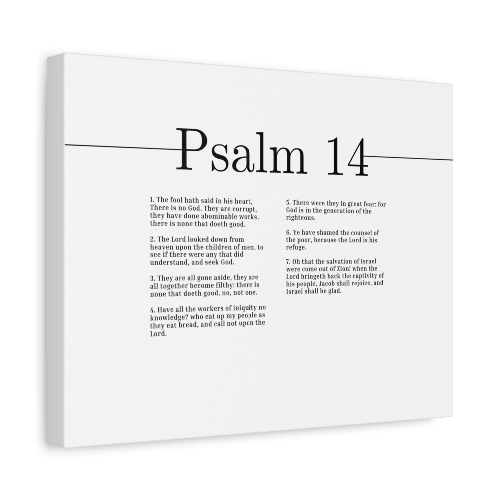 Scripture Canvas Seek God Psalm 14 Christian Wall Art Bible Verse Print Ready